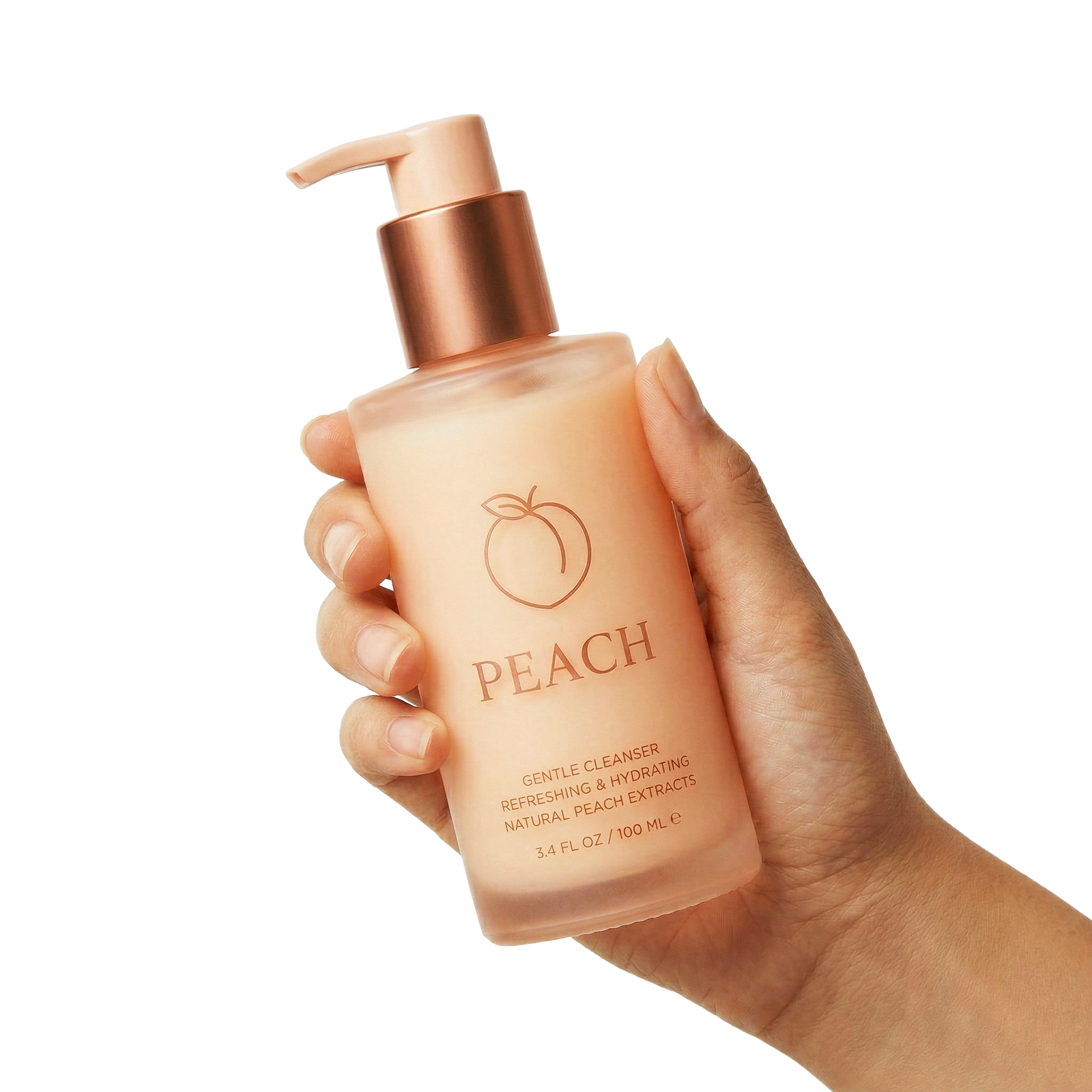 Hand holding Peach Cream